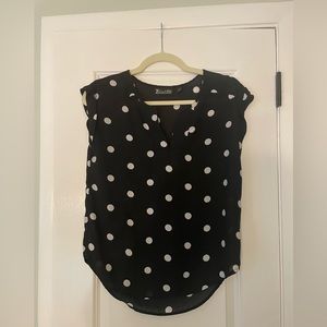 New York and Company polka dot dress shirt size XS petite